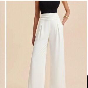 Commense White Wide-Leg Women's Pants